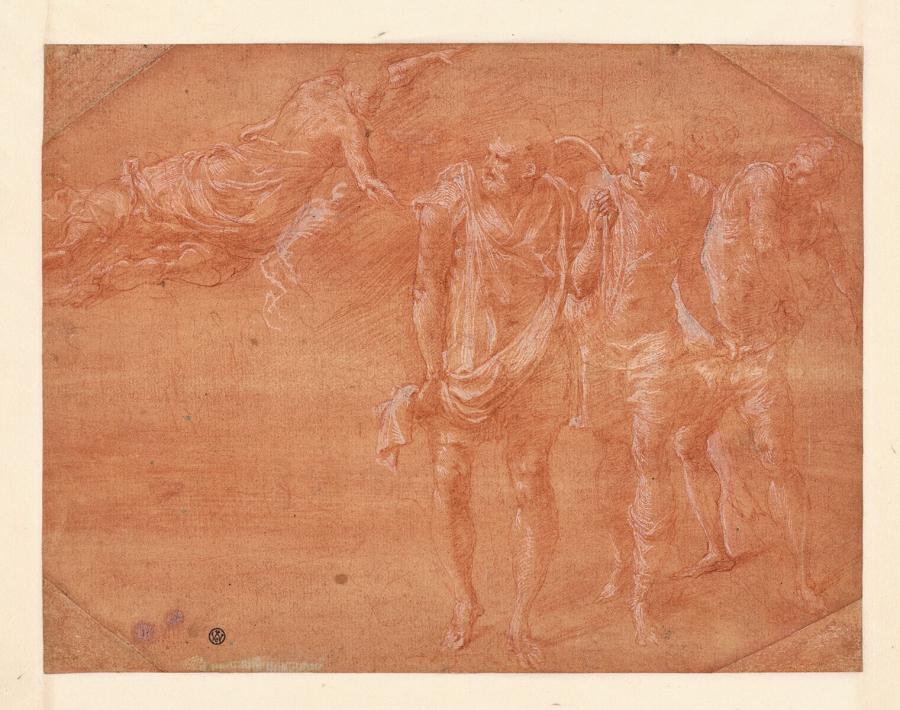 Odysseus en Telemachos op weg naar Laertes
