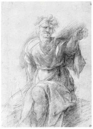 study-of-a-seated-man-wearing-a-headband-and-readching-out-his-left-arm