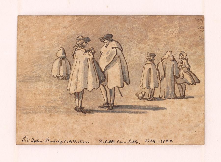 Studieblad met zes figuren