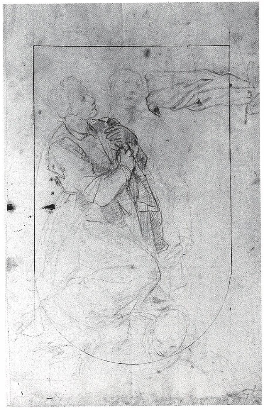 Study of a Kneeling Woman, her Head repested, and a Drapery