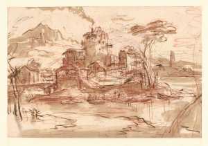 landscape-with-a-village-surrounded-by-water