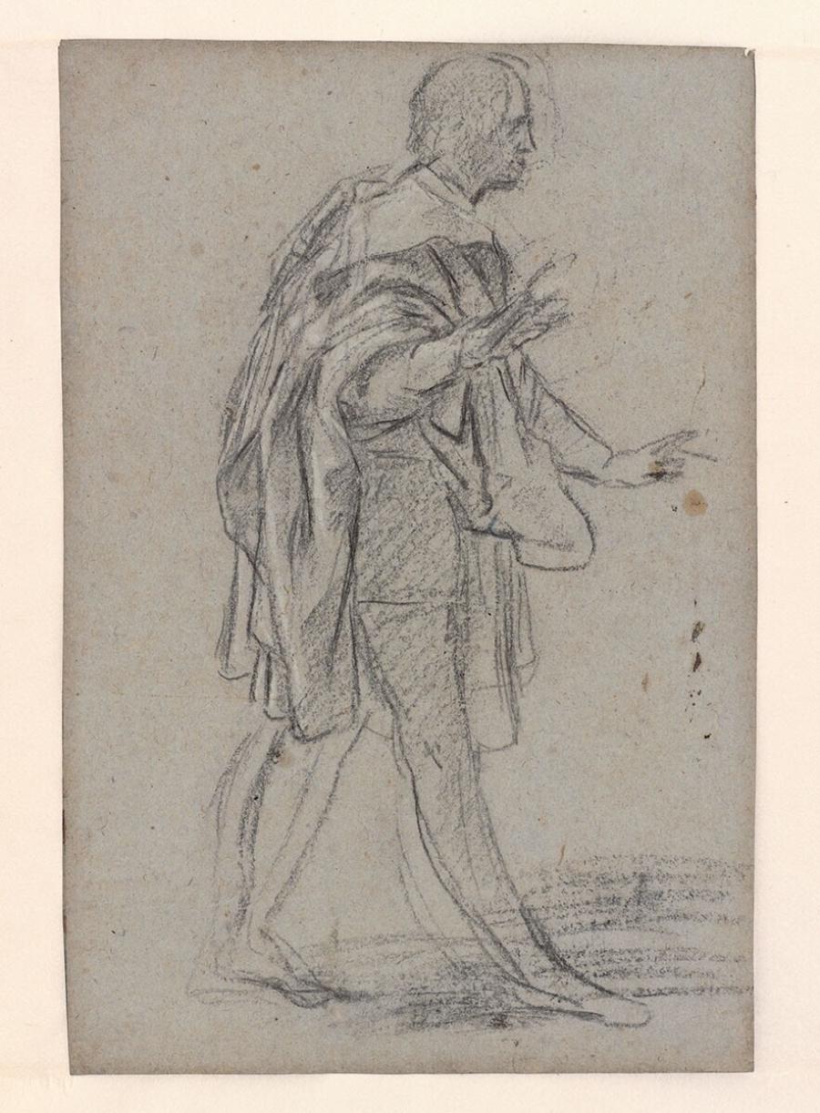 Dressed Man Walking to the Right