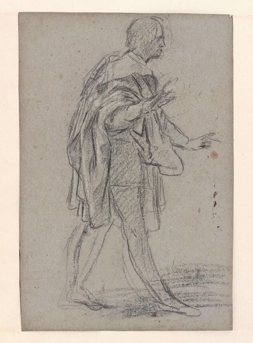 Dressed Man Walking to the Right