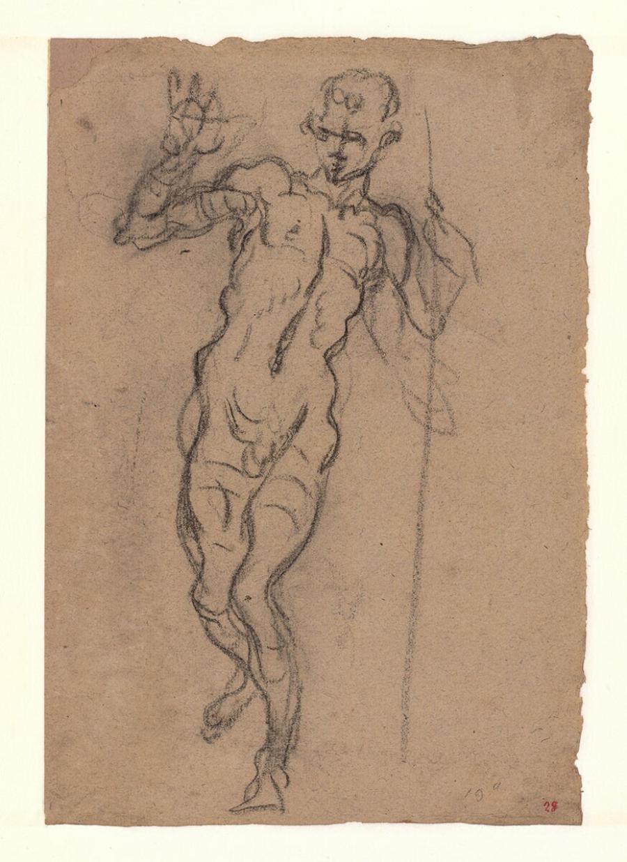 Figuurstudie voor Johannes de Doper