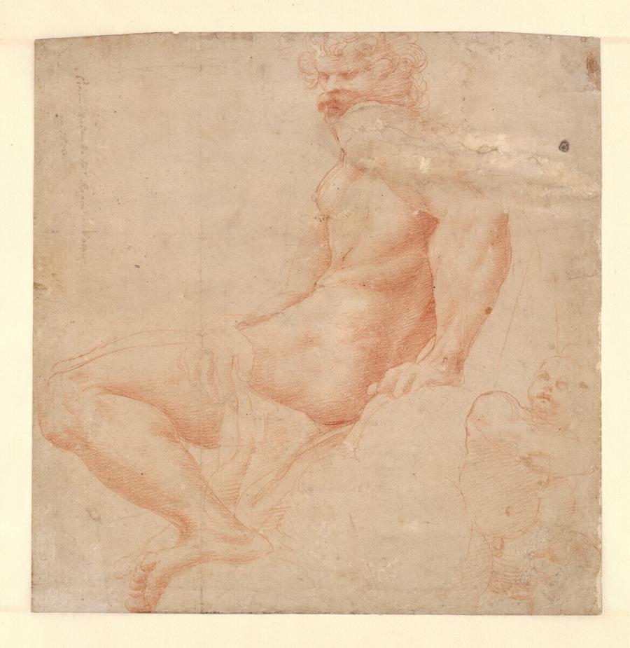 Studies of a Male Nude Reclining on a Cloud, and a Nude Boy