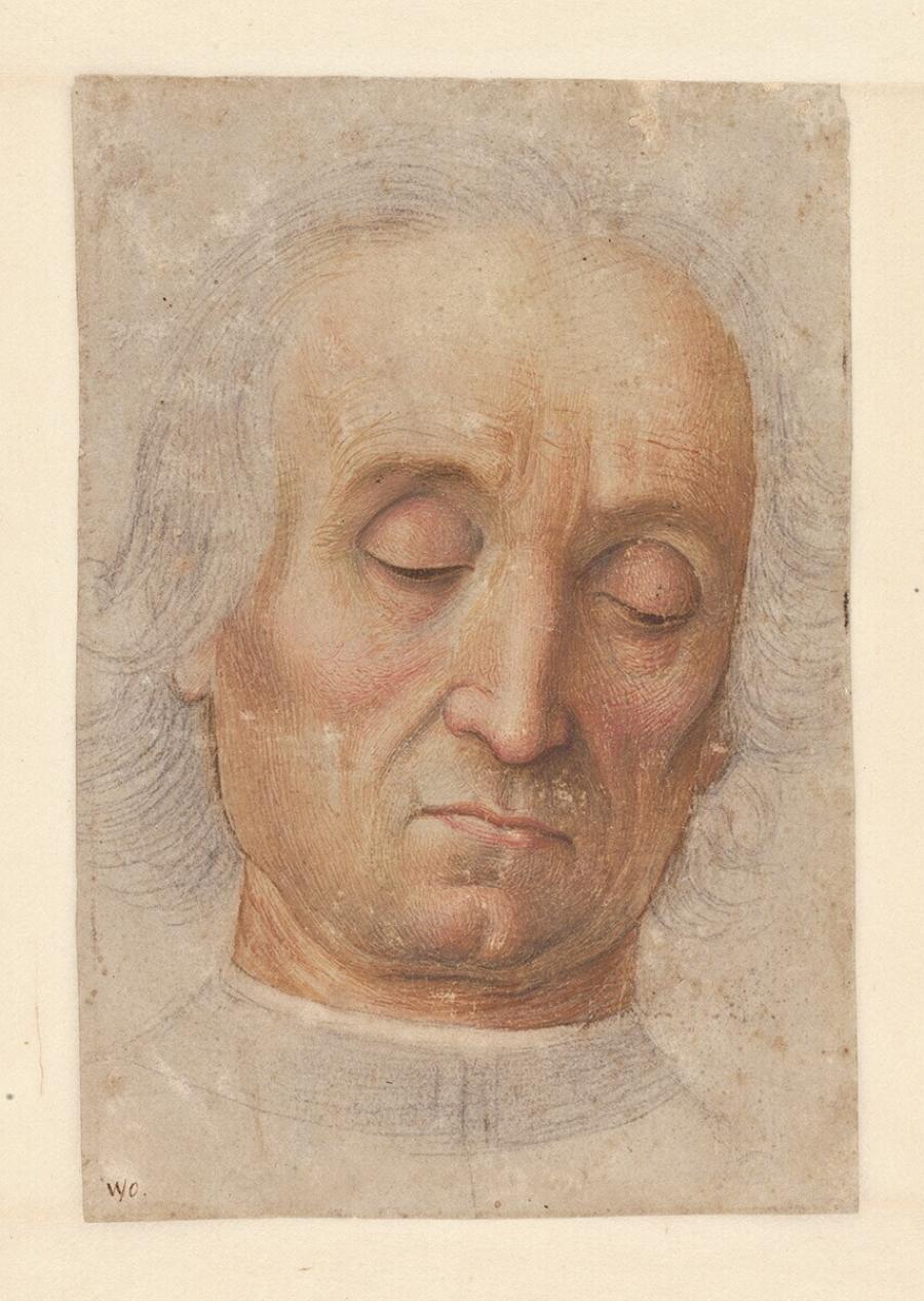 Portret van een neerkijkende man