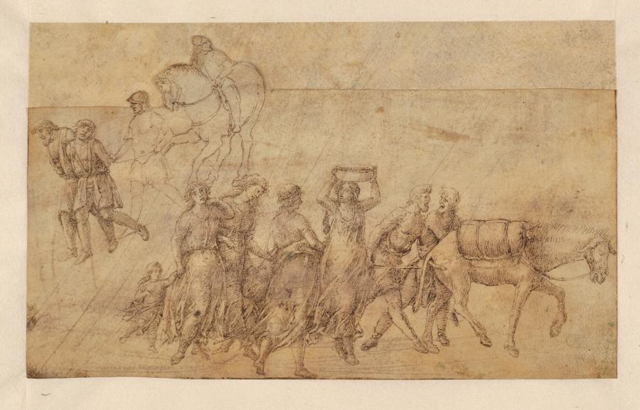 Men, Women and a Child Followed by Prisoners, a Soldier and a Horseman