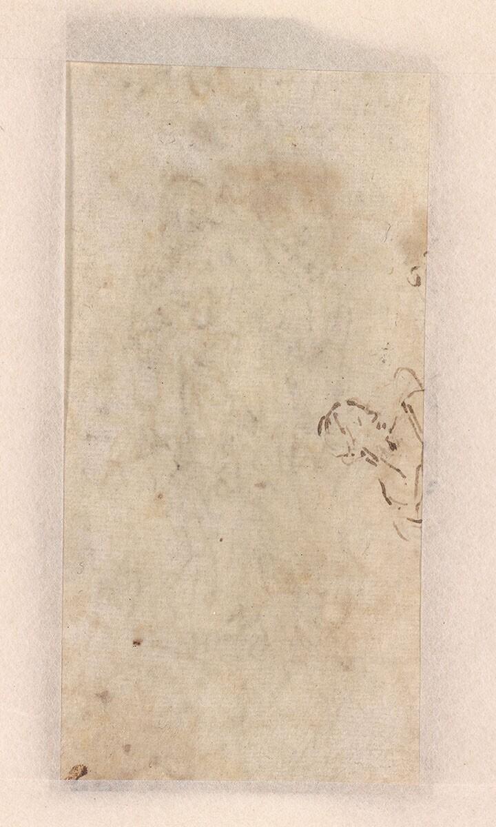 Deel van een tekening van een vrouwelijke figuur
