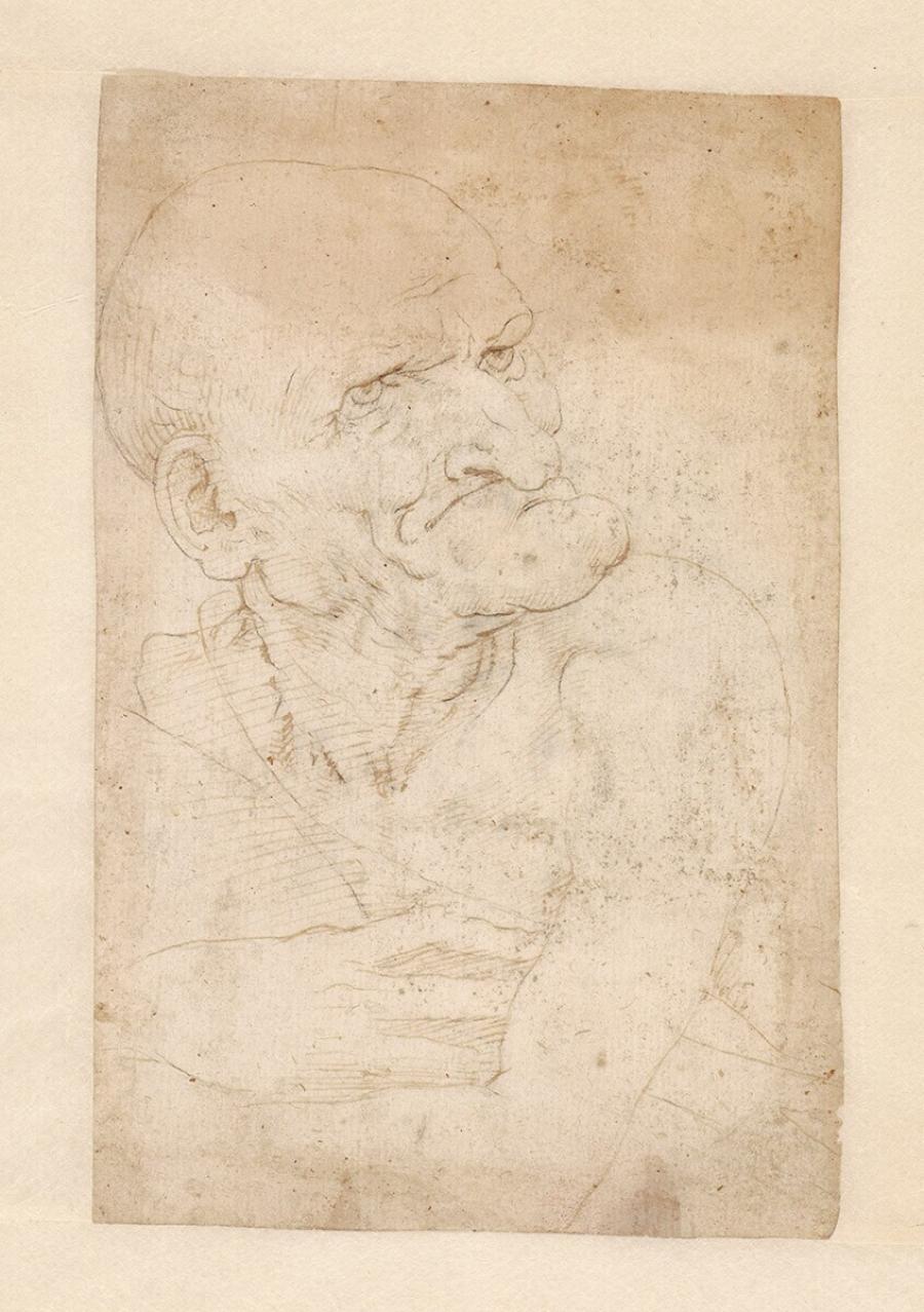 Caricature of an Old Man with an Enormous Chin