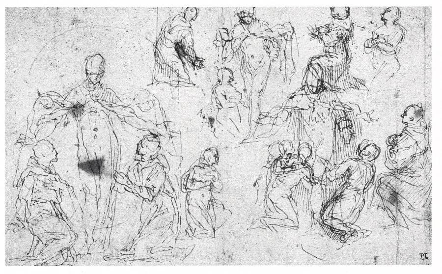 Compositiestudies voor een Madonna della Misericordia