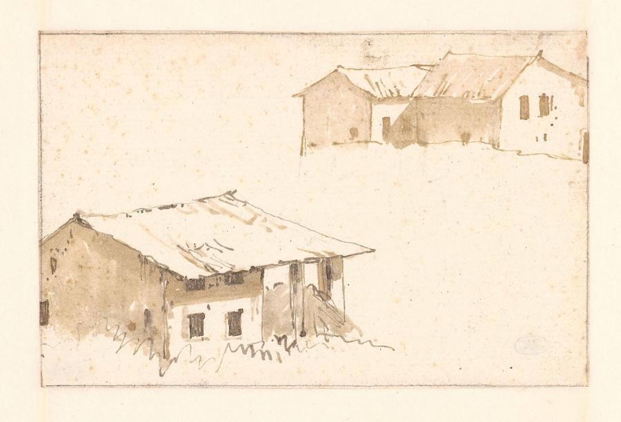 Twee kleine boerenhuizen