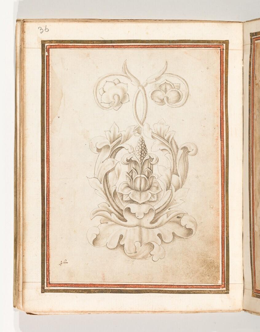 Folio uit het Gozzoli-album: floraal ornament