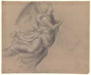 studie-voor-de-vliegende-engel-linksonder-in-het-altaarstuk-het-visoen-van-st-bernardus-voor-de-cappella-del-bianco-in-de-badia-florence-nu-in-de-galleria-degli-uffizi-en-de-vliegende-engel-linksboven-in-de-geboorte-van-christus-parijs-musee-du