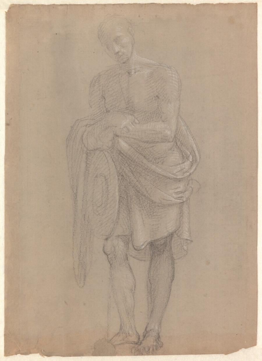 Study of a Standing Man with Crossed Hands, possibly for a St Jerome