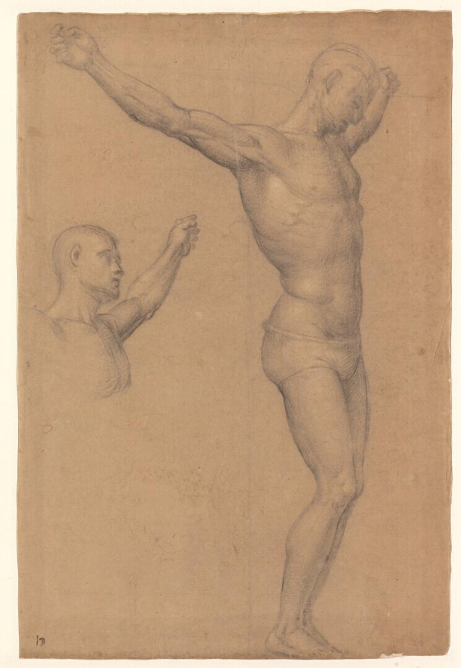 Two Studies for the Good Thief in a 'Crucifixion'