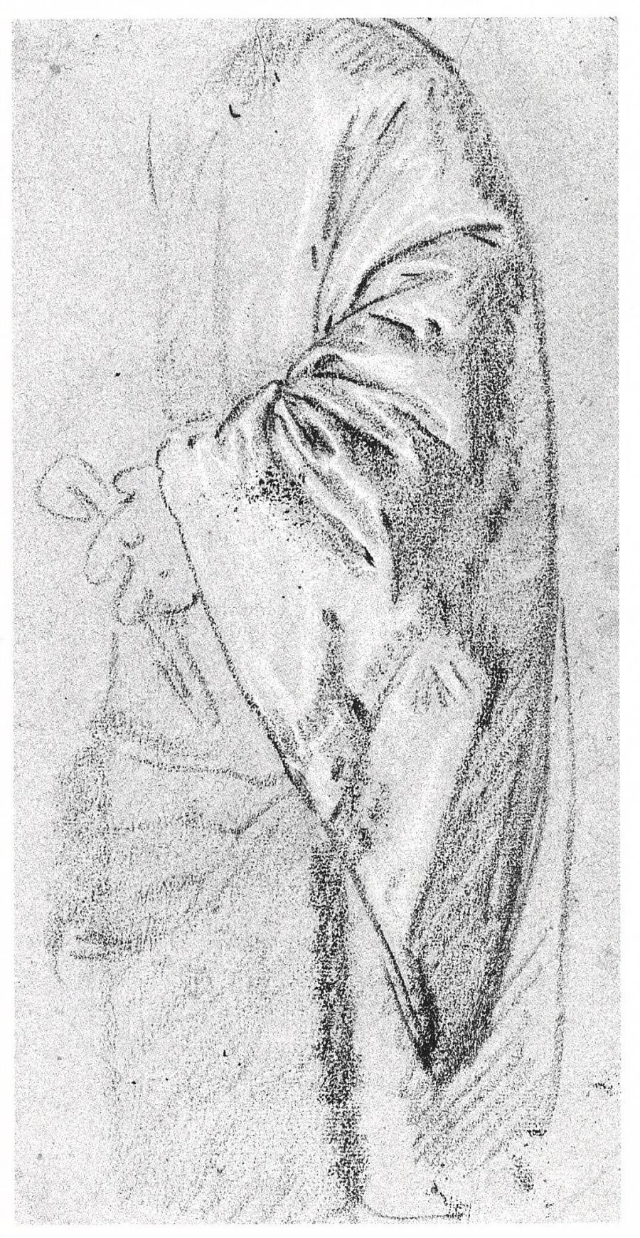 Draperiestudie (mouw van de mantel van een senator)