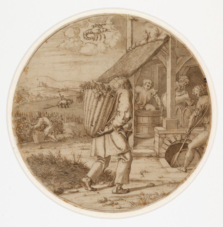 The Month October: the Grape Harvest and Plowing the Field