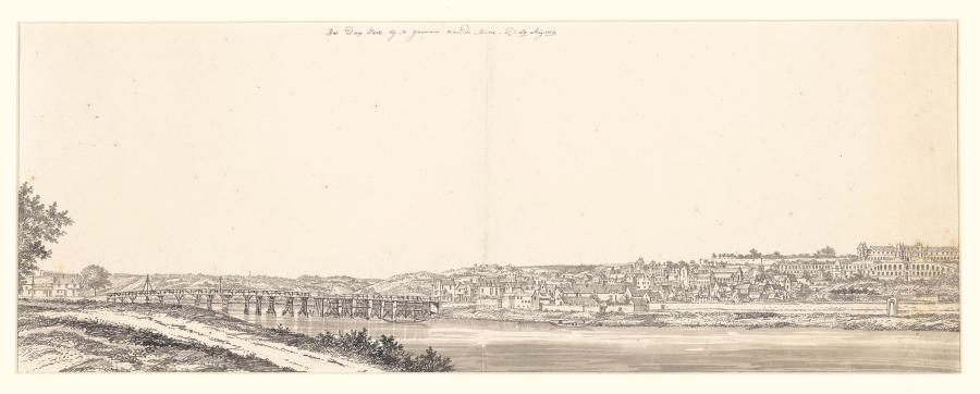 Panorama langs de Seine ten westen van Parijs met het dorp Le Pecq
