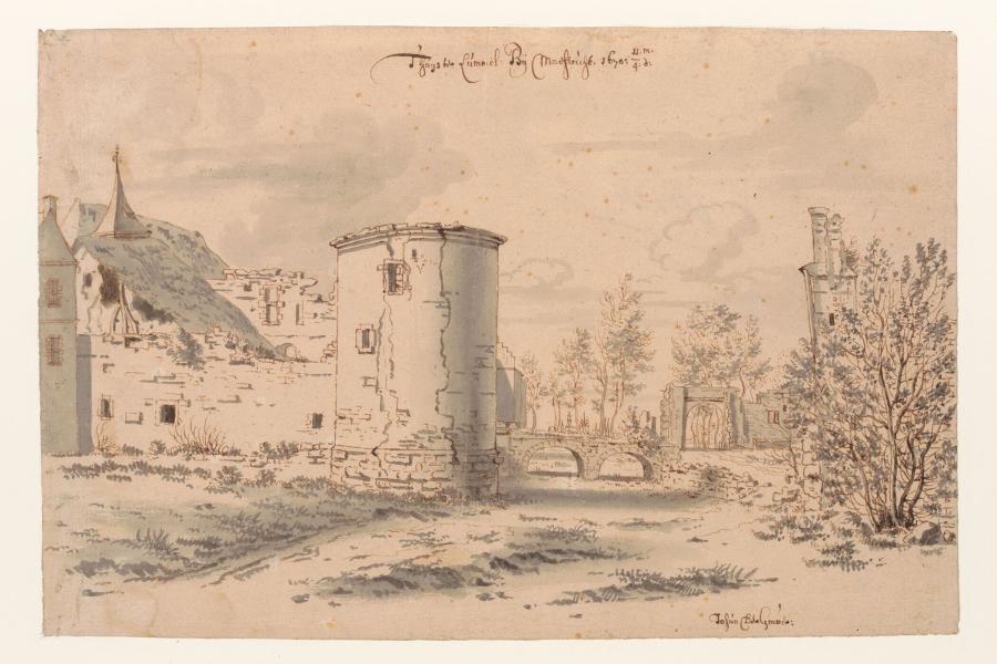 De ruïne van kasteel Bethlehem te Limmel bij Maastricht (provincie Limburg)