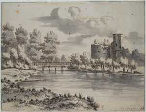 ruins-of-the-castle-at-wouw-seen-from-the-other-side-of-the-moat-north-brabant-province