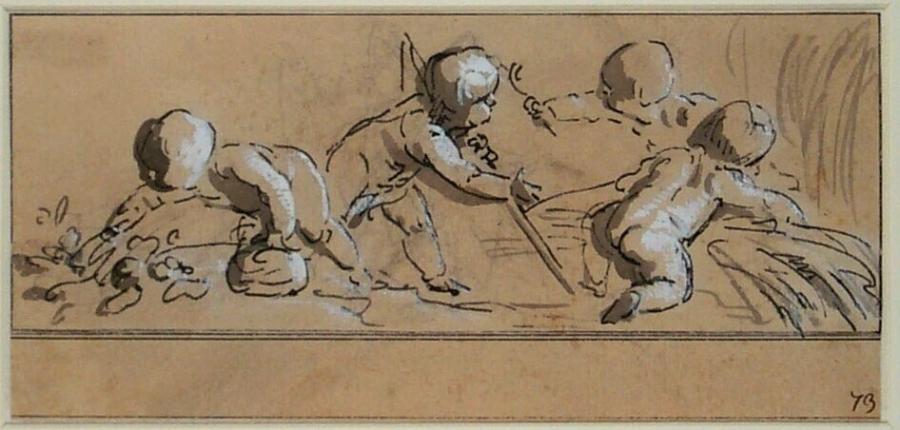 Basrelief met vier kinderfiguren