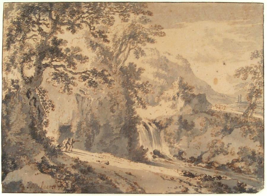 Italiaans landschap met figuren