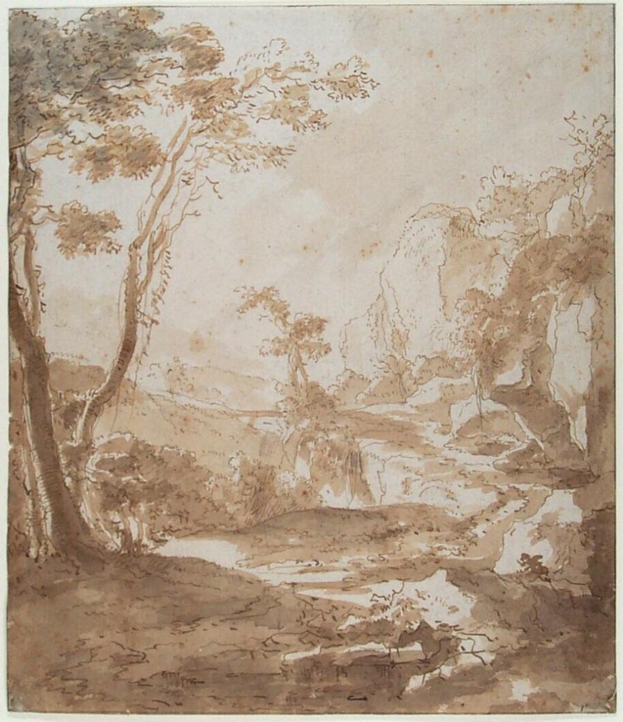 Mountainous Landscape with a Tree on the Left