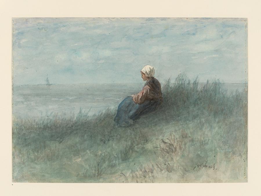 Fisherwoman on the dunes