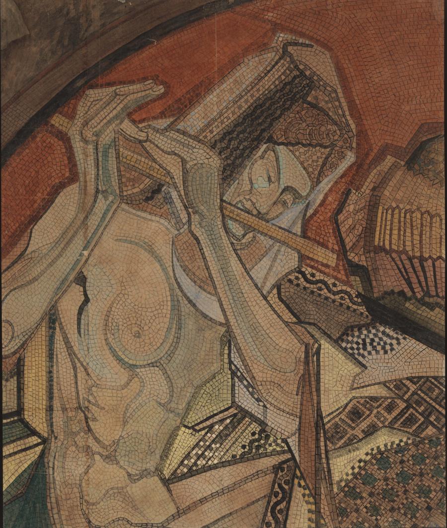 Design for a mosaic "The Flute Player"