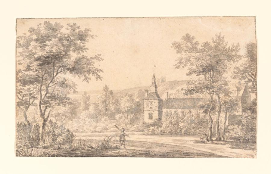 Gezicht op een kasteel