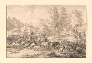 heuvelachtig-landschap-met-een-kudde-vee