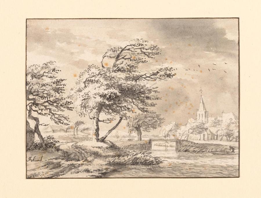 A Landscape During Strong Winds