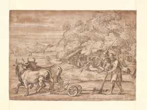 landscape-with-a-ploughman-driving-two-oxen-and-women-spinning-in-the-background-after-a-print-by-niccolo-boldrini-after-a-design-by-titian