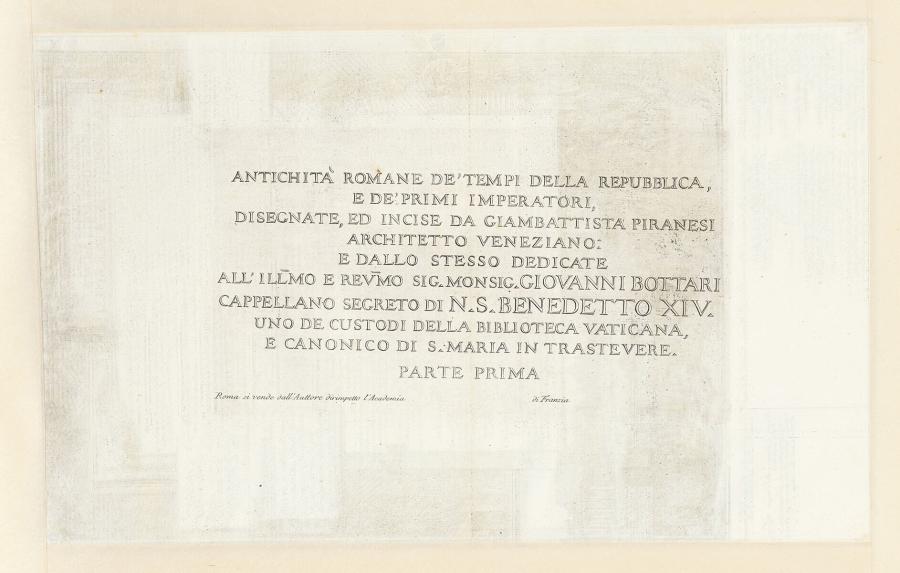 Antichità Romane de’Tempi della Repubblica e de’Prima Imperatori