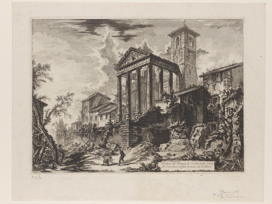 Veduta del Tempio di Ercole nella Città di Cora (Gezicht op de tempel van Hercules in de stad Cora)