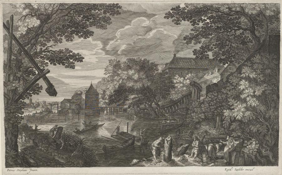Landschap met watermolen