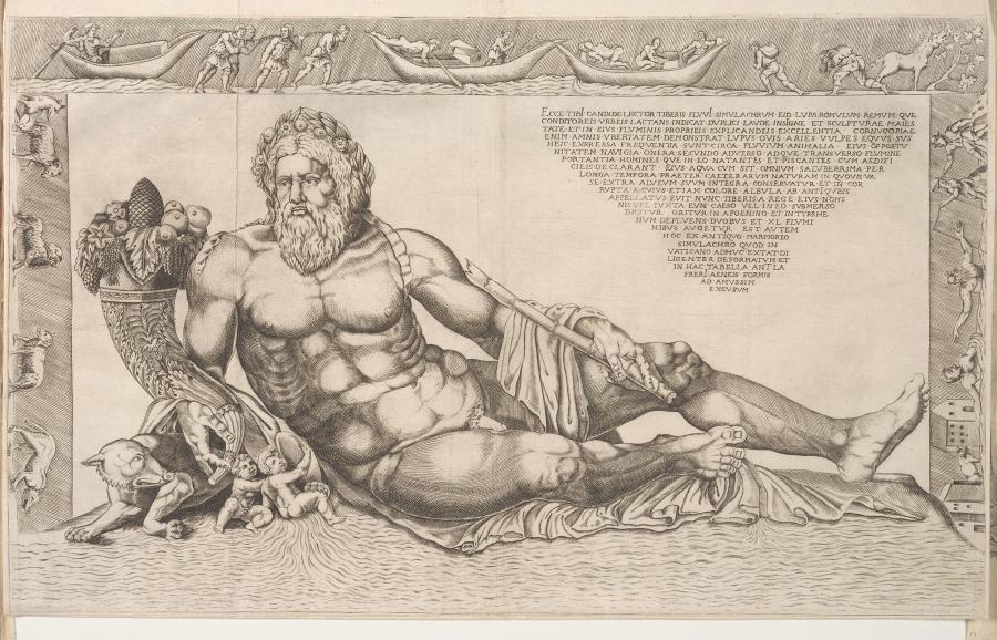 Standbeeld van riviergod de Tiber