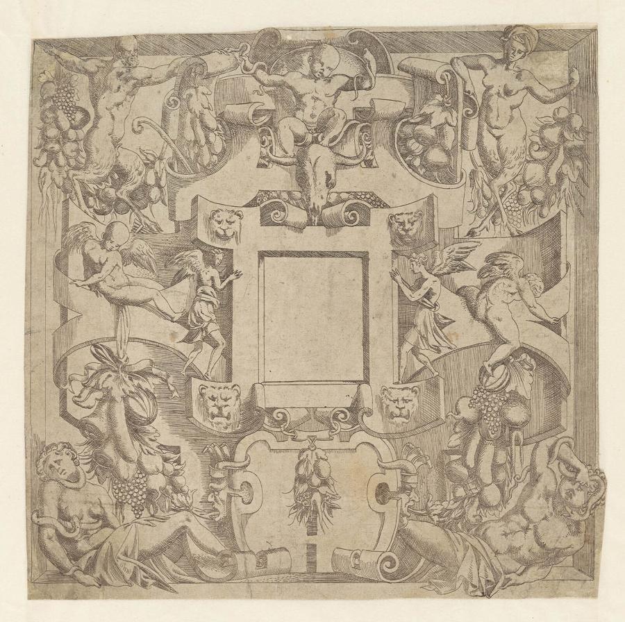 Ornamental Panel with Small Central Square Frame