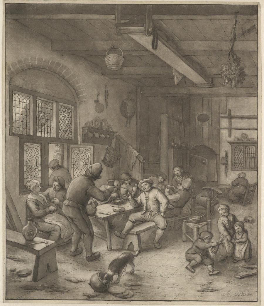 Interieur van een herberg