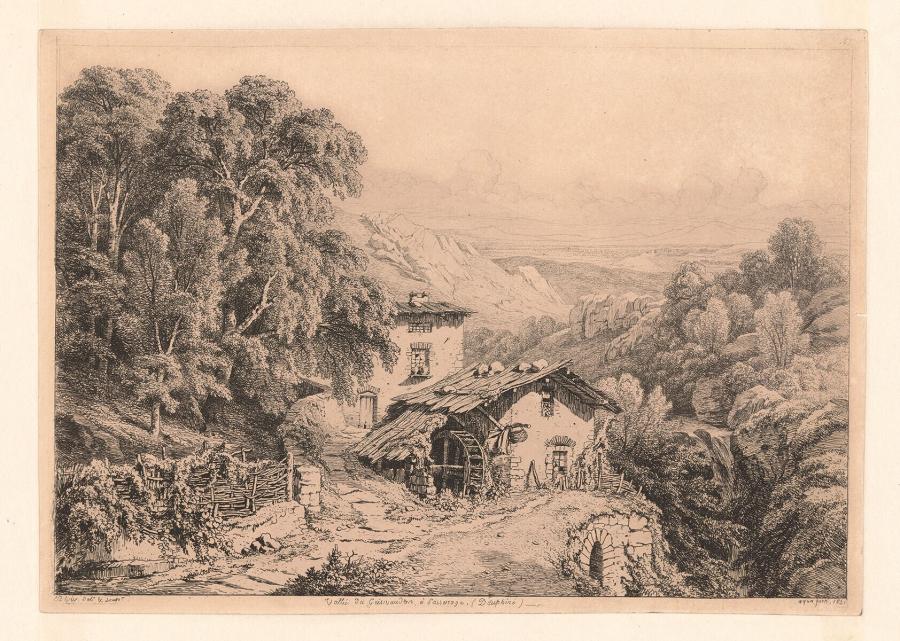 Berglandschap met oude molen in de vallei van Grésivaudan