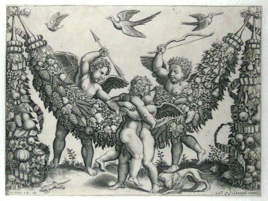 Two Putti Striking Another Who Is Squeezing a Child