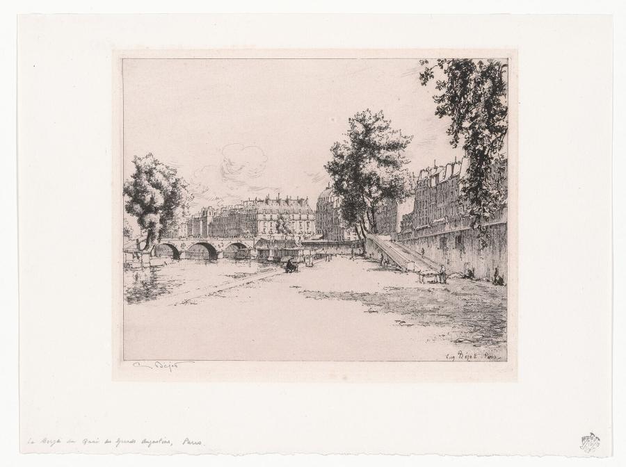 De oever van de Quai des Grands-Augustins, Parijs