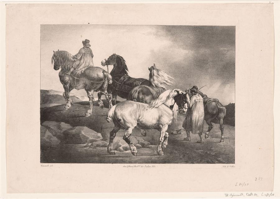 Paarden op weg naar de markt