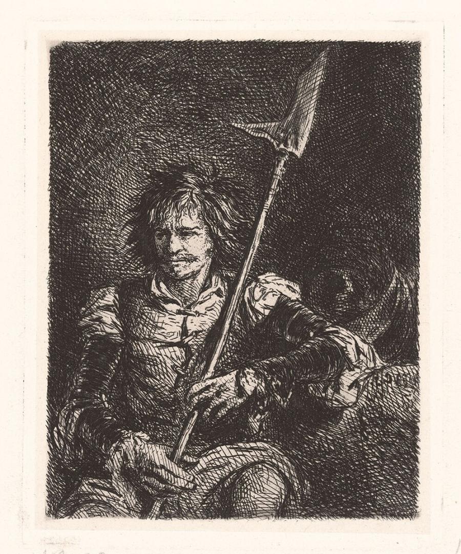 A Seated Halberdier