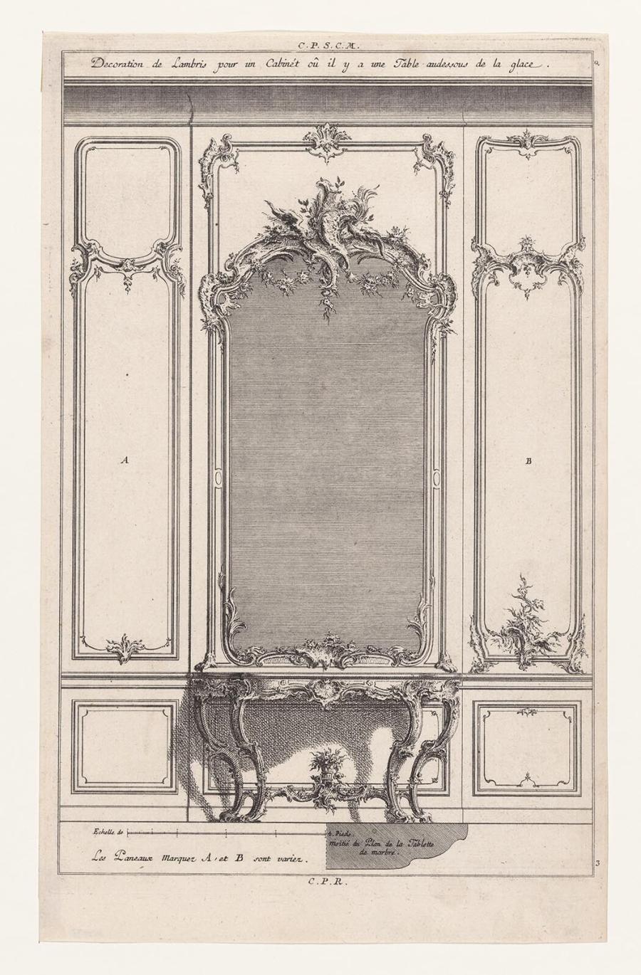 Wall with Mirror and Table