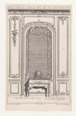 wall-decoration-with-secretary-desk-and-clock