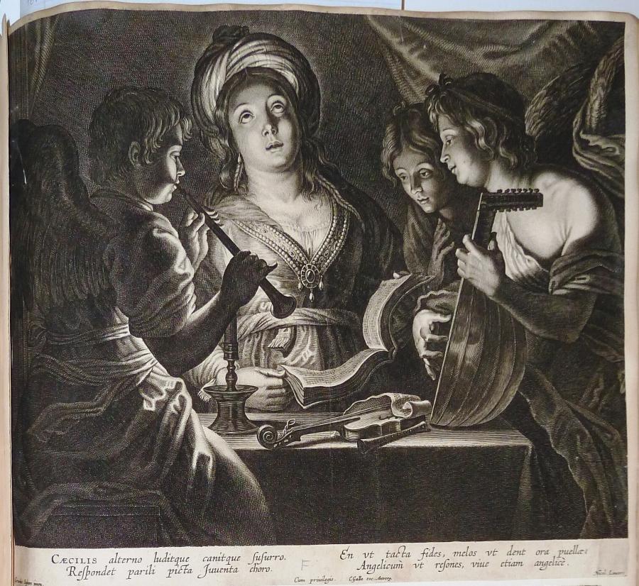 De heilige Cecilia met musicerende engelen