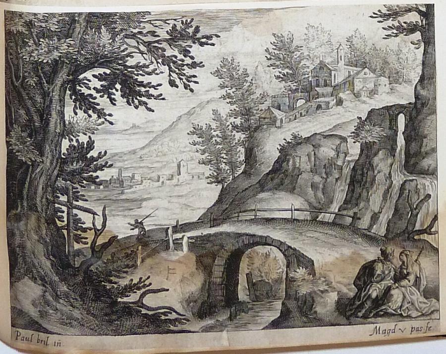 Landschap met een stenen brug