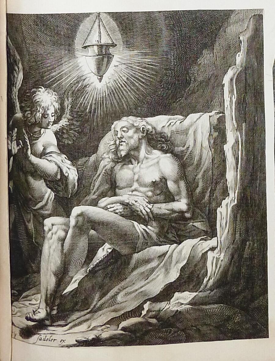 De dode Christus beweend door een engel