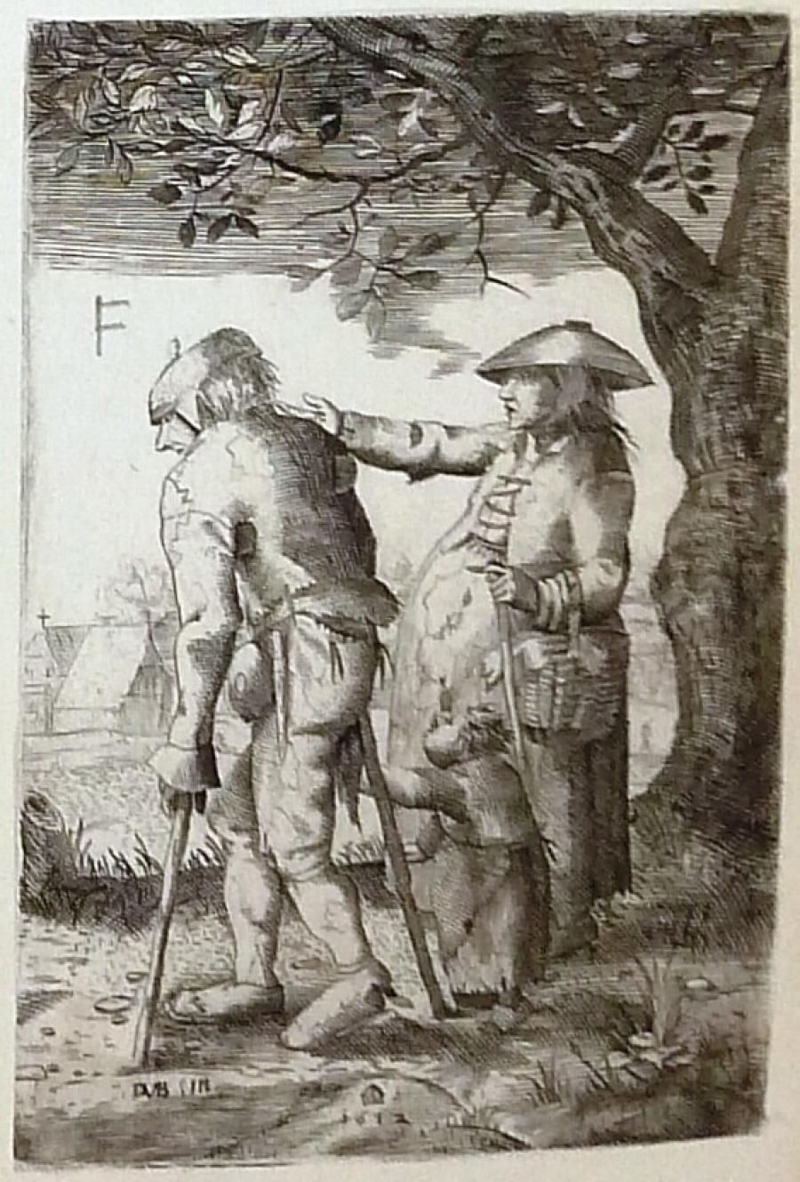 Beggar with Crutches, Woman and Child